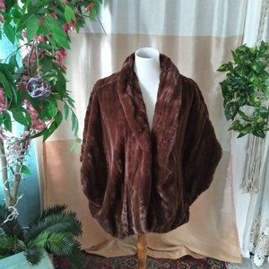 Slinky Brand  Size XL Brown Faux Fur Wrap Coat